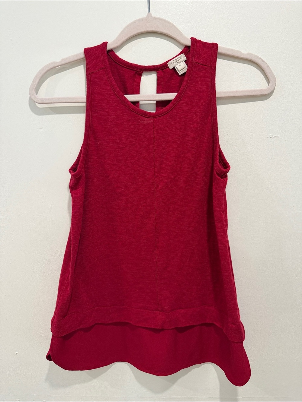 J. Crew Red Layered Sleeveless Tank Top